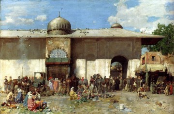 アラブ Painting - 市場の風景 アラビアン アルベルト・パジーニ